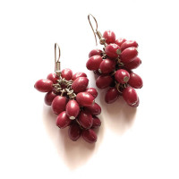 Wine red dangling earrings - Ethnic Inspiration